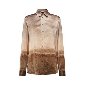 Pierre-Louis Mascia Shirts, female, Beige, Size: XL Adastrgum Longsleeve Silk Shirt