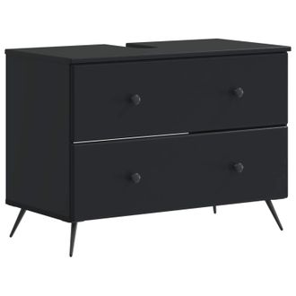 vidaXL Mueble De Lavabo Para Ba&ntilde;o Breda Negro 82 X 41 X 59 Cm Vidaxl