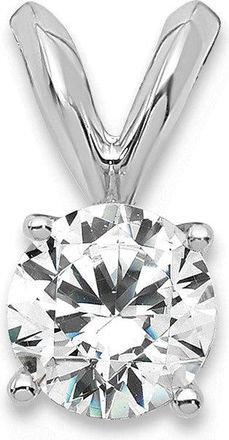 Diamond2Deal 14k Gold Round Lab Grown Diamond Solitaire Pendant (0.37ct, VS, G-H)