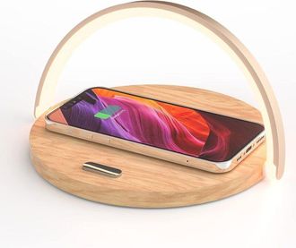 OEM Luz Nocturna, Cargador Inal&aacute;mbrico, L&aacute;mpara De Mesa T&aacute;ctil, Luz Nocturna Led Con Cargador De Inducci&oacute;n Certificado Qi, Luz Nocturna T&aacute;ctil Con Brillo 