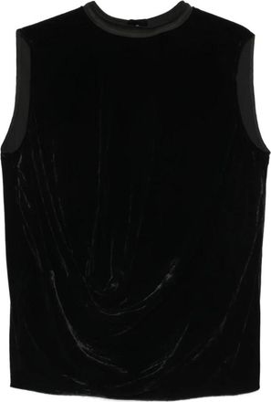 Rick Owens Top in Velluto Drappeggiato - - Tops - Donna - Nero - M