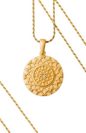 Mantra I Am Enough mandala necklace in Original - Gold at Nordstrom