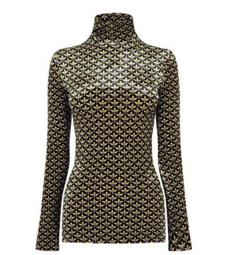 Paco Rabanne Printed Velvet Top Size XS