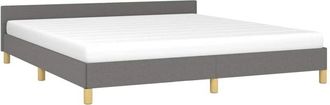 vidaXL Cama Sin Colch&oacute;n De Tela Gris Oscuro 160x200 Cm Vidaxl