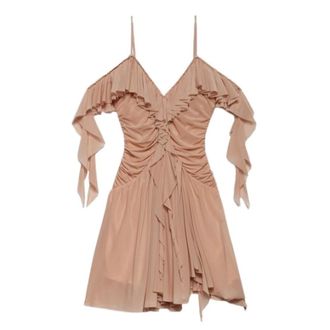 Aniye By Short Dresses, female, Beige, Size: XS V-neck Ruffle Dress