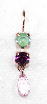 Mariana Womens Enchanted Earrings In Pink/ Purple/ Green