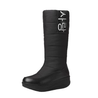 Generic Women Winter Snow Boots Warm Mid Calf Boots Anti-Slip Comfortable Lightweight Platform Down Cotton Shoes (3.5)