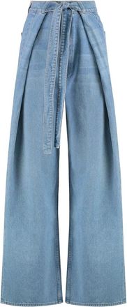 Mother Snacks! The Fold In Funnel Wide-leg Jeans - Dames - Loose Fit Jeans - Blauw - W27 - Katoen - Jeans