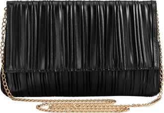 Babeyond Clutch Bags for Women - Elegant Evening Bags Party Handbags Pleated Flap Clutch with Chain for Ball, Wedding, and Party Black