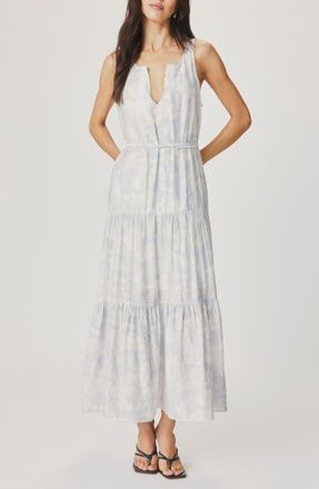 Splendid Iris Paisley Print Tiered Maxi Dress in Antique Pearl Grey at Nordstrom, Size X-Small