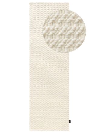 benuta Alfombras de pasillo de lana crema 80x250