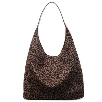 Generic Women Leopard Print Shoulder Bag Stylish Tote Bag for Work Travel (Black) (Green)