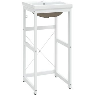 vidaXL Estructura De Ba&ntilde;o Con Lavabo Incorporado Hierro Blanco Vidaxl