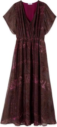Oltre Flare Jurk - Dames - Avondkleed - Bruin - XL - Polyester - Kleedjes