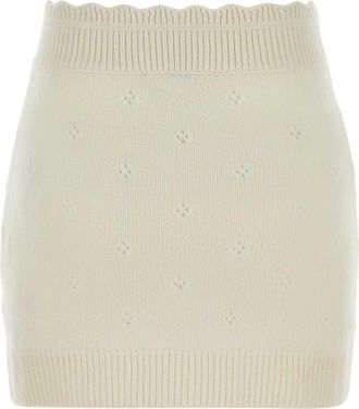 Chlo&eacute; Womens Wool Cashmere Blend Mini Skirt White