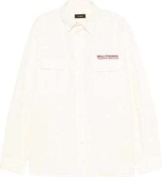 Willy Chavarria Corcoran Shirt - Heren - Casual Overhemden - Wit - M - Katoen - Overhemden