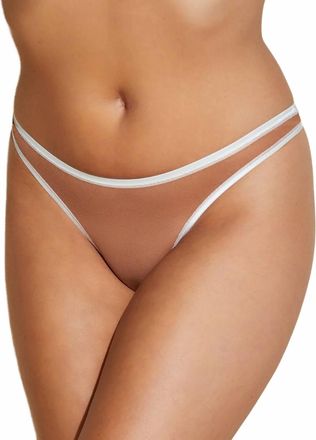 Cosabella Soire Confidence 2-Tone Thong Bottom In Beige