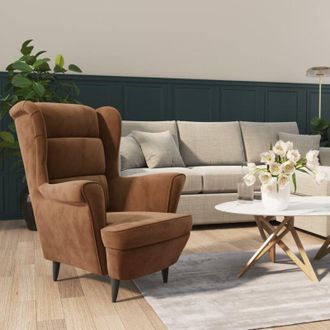 vidaXL Poltrona Marrone Velluto - Vidaxl