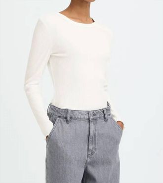 b.young Sinne Long Sleeve Ribbed Tee In Pink