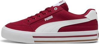 Puma Mens Court Classic Vulc Sneakers, Dark Crimson-White, 8.5