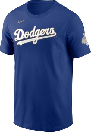 Nike Mookie Betts Los Angeles Dodgers 2025 World Series Champion Gold Series Nike Mens MLB T-Shirt in Blue | N1994EW6LD-TFR