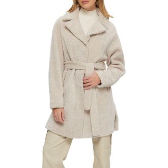 Gorski Reversible Textured Genuine Shearling Stroller, Belt in Beige/beige at Nordstrom, Size Medium