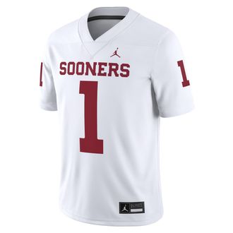 Nike Jordan Mens Oklahoma Sooners Jordan Brand Dri-FIT College Game Jersey in White | JC2F08AVOKN-U8J