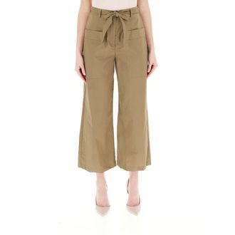 Liu Jo Cropped Trousers, female, Green, Size: 2XL Pantalone a palazzo