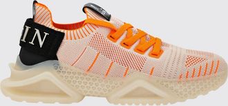 Philipp Plein Sneakers basse in maglia crochet con caviglia elasticizzata e logo
