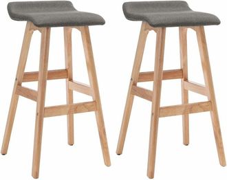 vidaXL Bar Stools 2 pcs Dark Grey Fabric Vidaxl