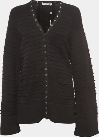 Opening Ceremony Black Cotton Snap Tape Cardigan