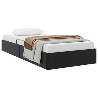 vidaXL Cama Con Almacenamiento Negro 90 X 190 Cm Cuero Sint&eacute;tico Vidaxl