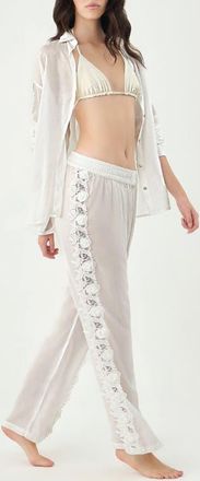 Boamar Tabitha Semisheer Cover-Up Pants in White at Nordstrom, Size X-Large