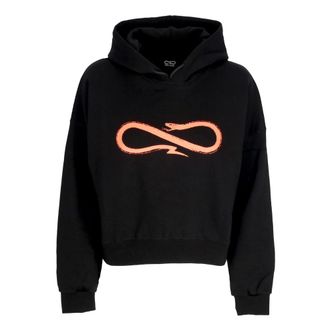 PROPAGANDA Zwarte Logo Croptop Hoodie - Dames - Hoodies - Zwart - M - Katoen - Hoodies & sweatvesten
