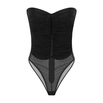 Elisabetta Franchi Bodysuit van stretch jersey - Dames - Tops - Zwart - Maat: 2XL Jersey