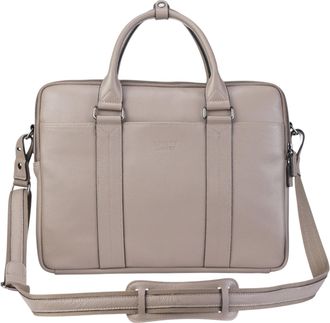Infinity Leather Unisex Genuine Grey Laptop Business Briefcase Office Work Travel Bag - Sutton - One Size