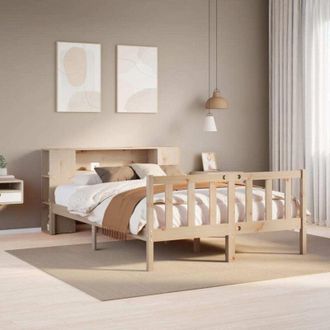 vidaXL Cama Con Estanter&iacute;a Sin Colch&oacute;n Madera Maciza De Pino 120x190cm Vidaxl