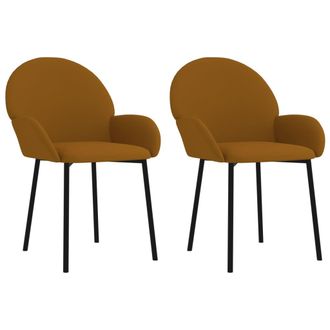 Nova Sillas De Comedor 2 Unidades Terciopelo Marr&oacute;n Vidaxl