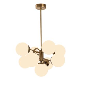 OZAIA L&aacute;mpara De Techo De Metal Mudoni - 9 Globos -alt. 80 Cm - Blanco Y Dorado