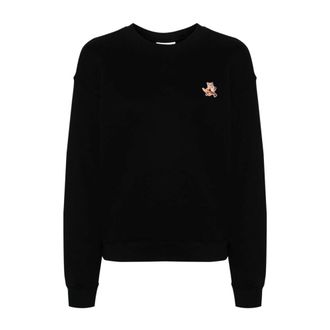 Maison Kitsun&eacute; Speedy Fox Patch Comfort Sweatshirt - Dames - Sweatshirts - Zwart - M - Katoen - Hoodies & sweatvesten