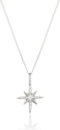 Lily & Roo Silver Diamond Style North Star Necklace