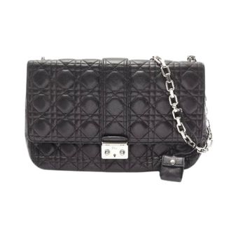 Dior Pre-owned New Lock Cannage Leren Schoudertas - Dames - Pre-owned - Zwart - Maat: ONE Size Leer
