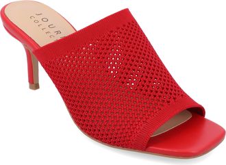 Journee Collection Womens Leighton Soft Knit Slip On Open Toe Pumps