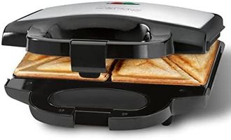 Clatronic St 3778 Sandwichera 750 W Negro, Acero Inoxidable