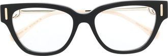 Gucci square-frame clear glasses - women - Metal/Acetate - 52 - Black