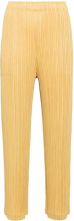 Pleats Please Issey Miyake Thicker trousers - women - Polyester - 5 - Yellow