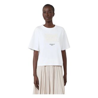Max Mara Camiseta de punto interlock de algod&oacute;n regular - Tops - Mujer - Blanco - XS
