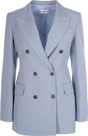 Parosh Light Blue Notched Lapel Blazer