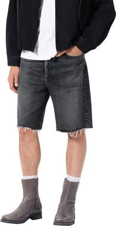 A Gold E Anson Cutoff Denim Shorts in Clip Dark Wash Black Cut Hem at Nordstrom, Size 34
