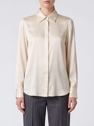Dondup Slim Fit Satin Shirt with French Collar and Concealed Buttoning